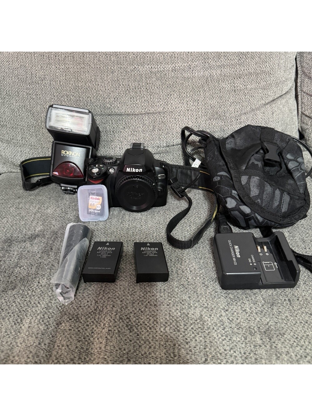 Nikon D40x DSLR Camera W/ Rokinon Digital, 2 Batteries